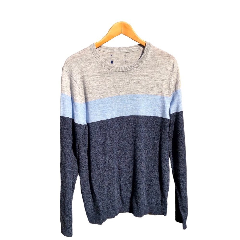 Apt 9 Striped Sweater Seriously Soft Sz. L Merino Wool Colorblock